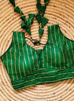 Silk Green Casual Wear Sequins Work Readymade Blouse